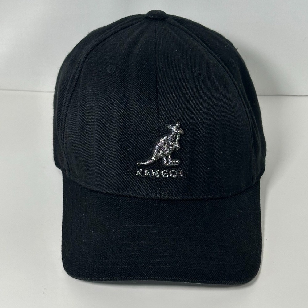 Kangol Baseball Hat Cap Unisex L/XL Wool Flexfit Stretch Black‎ Embroidered Logo